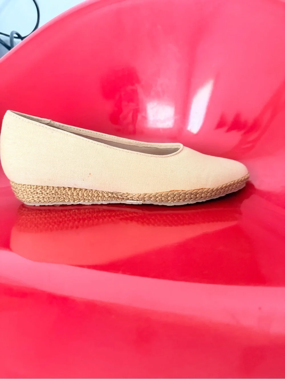 Beacon Cream Canvas Espadrille Ballet Flats Women’s 6.5N NWT